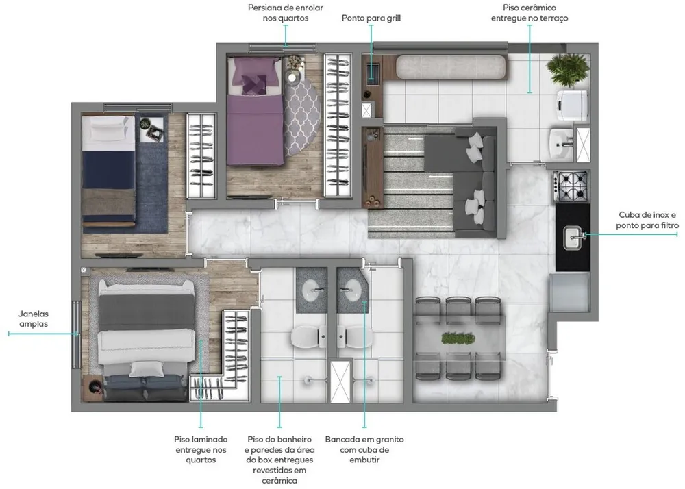 Apartamento, 2 quartos, 70 m² - Foto 8