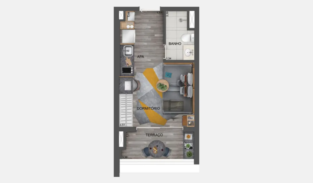 Apartamento, 1 quarto, 60 m² - Foto 12