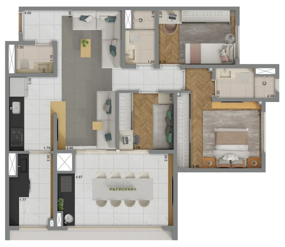 Apartamento, 2 quartos, 131 m² - Foto 9
