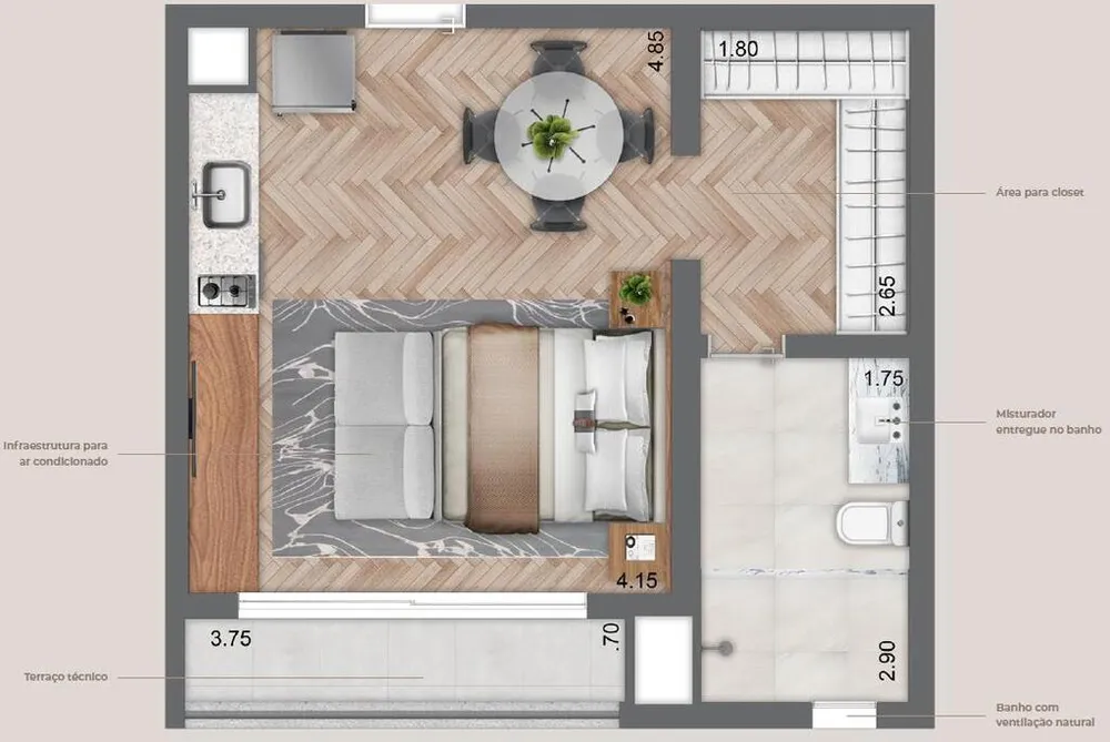 Apartamento, 1 quarto, 38 m² - Foto 8