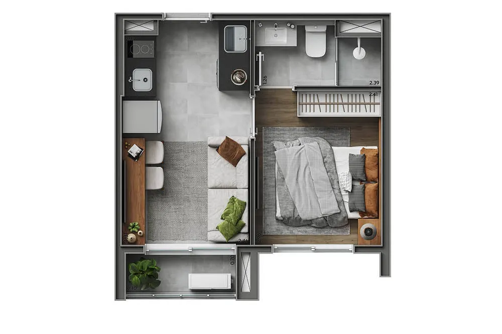 Cobertura, 1 quarto, 61 m² - Foto 12