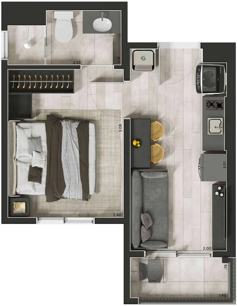 Apartamento, 1 quarto, 24 m² - Foto 7