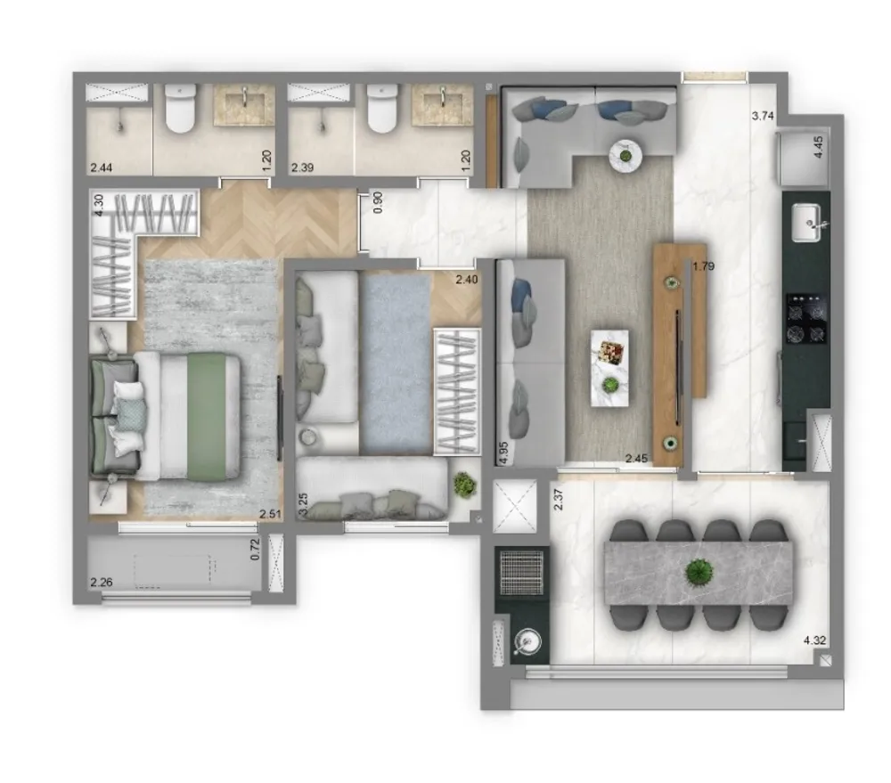 Apartamento, 2 quartos, 67 m² - Foto 12