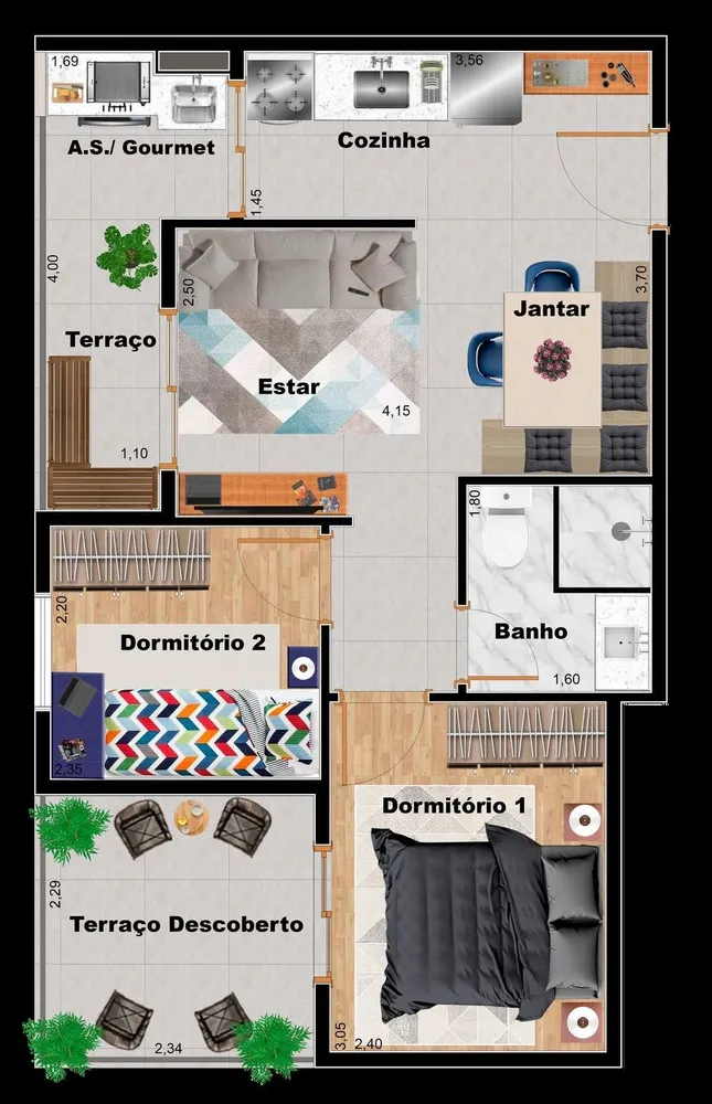 Apartamento, 2 quartos, 35 m² - Foto 15