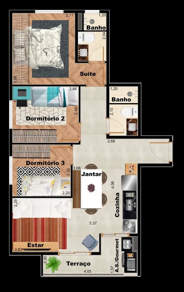 Apartamento, 2 quartos, 35 m² - Foto 16