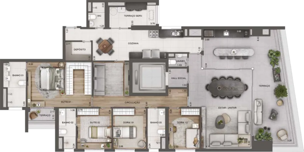 Apartamento, 3 quartos, 262 m² - Foto 8