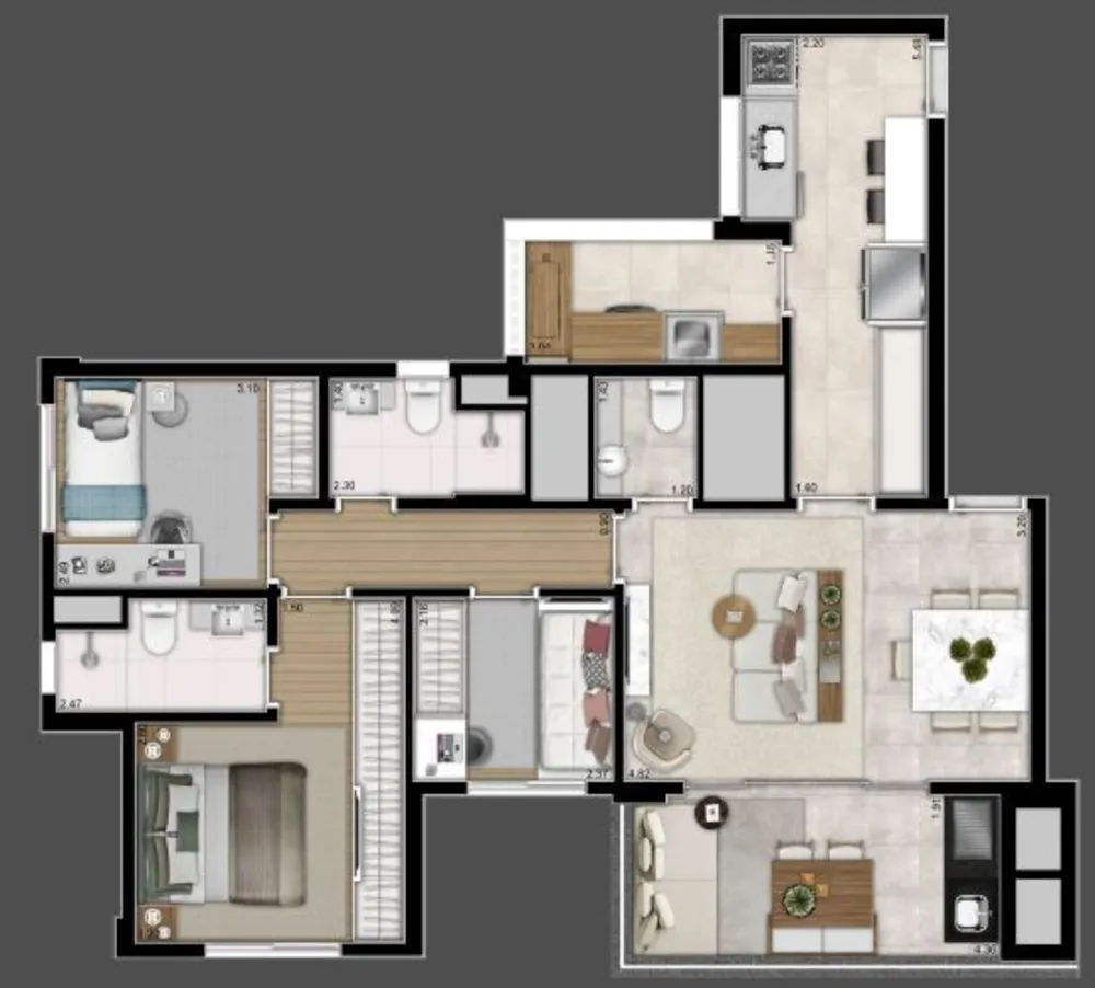 Apartamento, 4 quartos, 129 m² - Foto 2