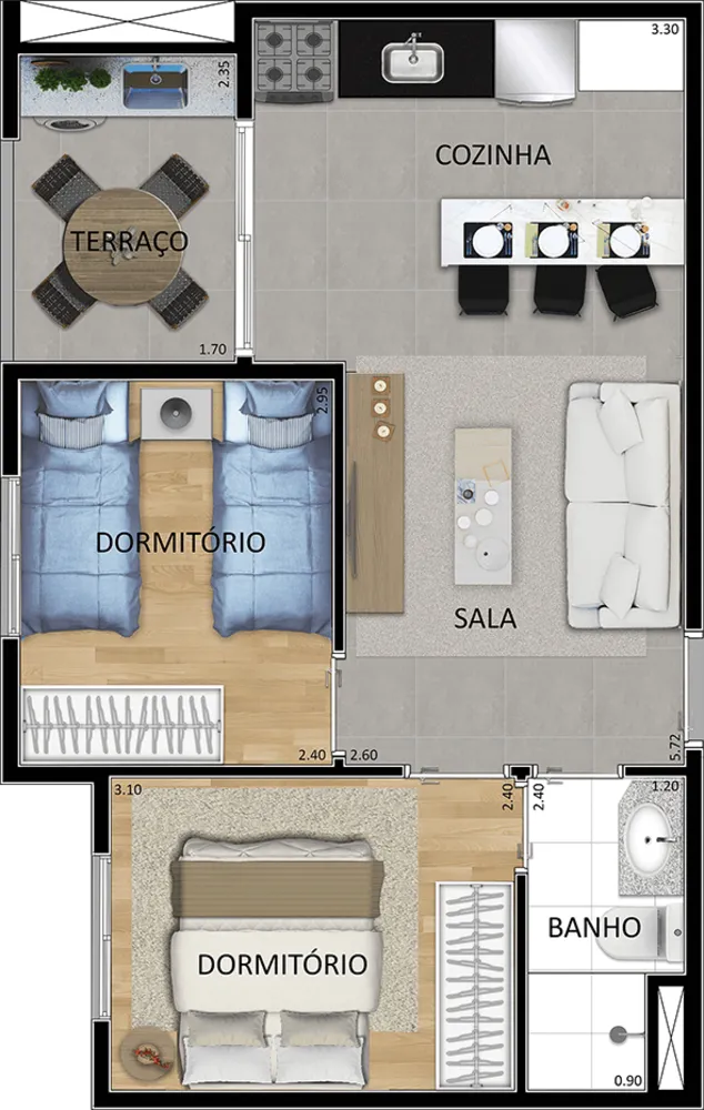 Apartamento, 2 quartos, 43 m² - Foto 14