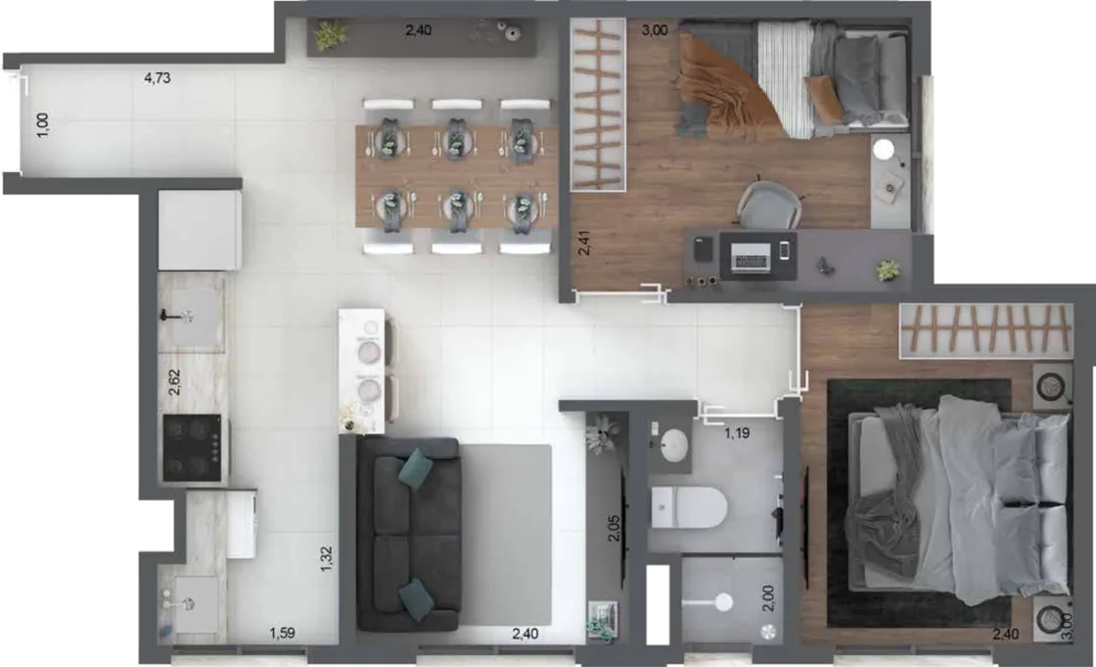 Apartamento, 2 quartos, 45 m² - Foto 12