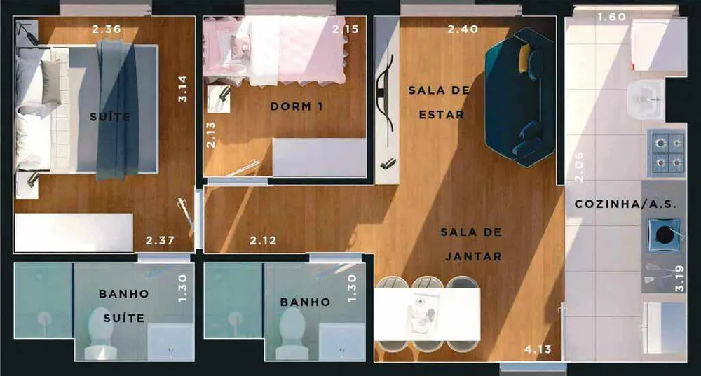 Apartamento, 2 quartos, 44 m² - Foto 15