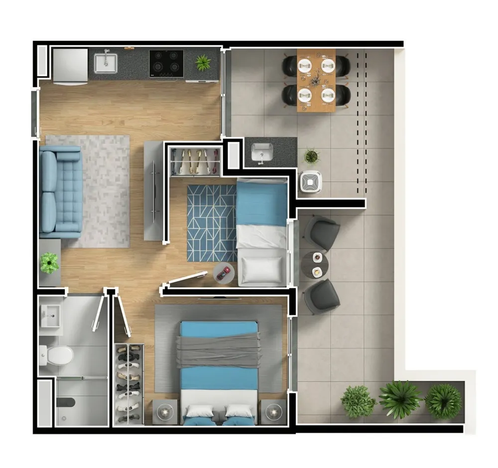 Apartamento, 2 quartos, 37 m² - Foto 6