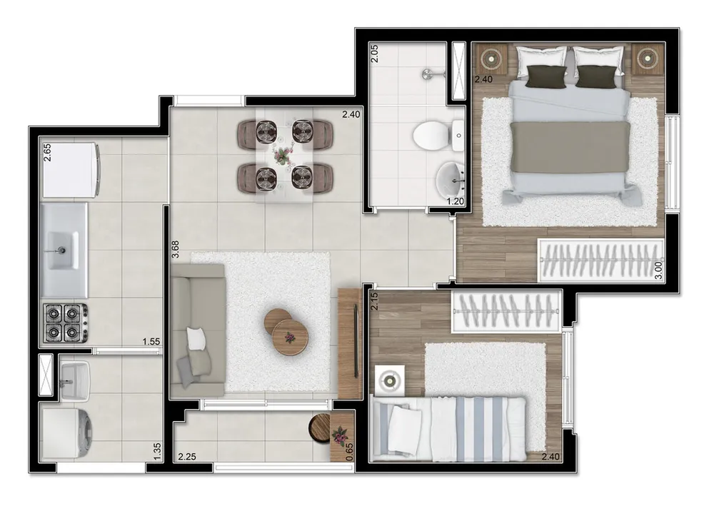 Apartamento, 2 quartos, 37 m² - Foto 10