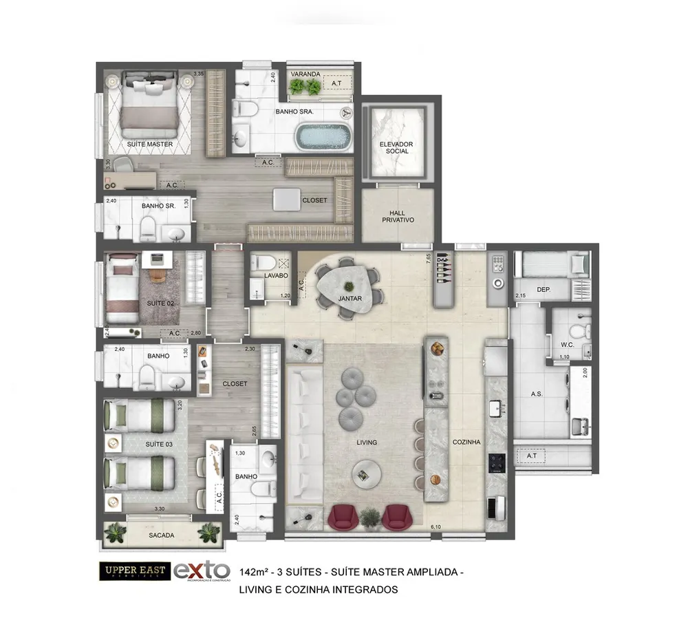 Apartamento, 4 quartos, 142 m² - Foto 1