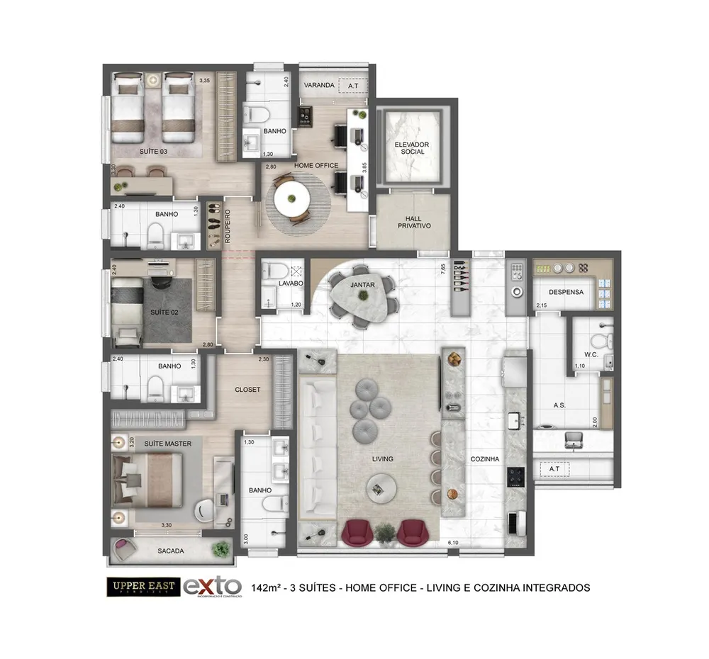 Apartamento, 4 quartos, 142 m² - Foto 2