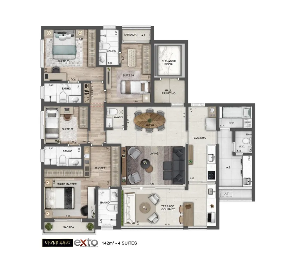 Apartamento, 4 quartos, 142 m² - Foto 6