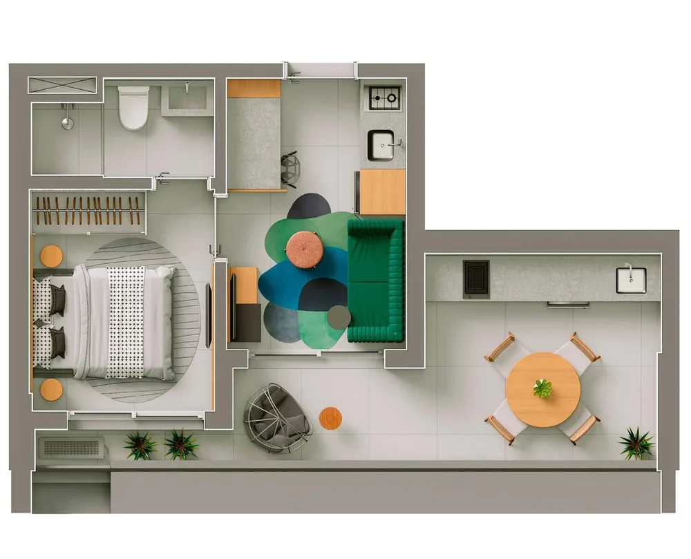 Apartamento, 1 quarto, 42 m² - Foto 3