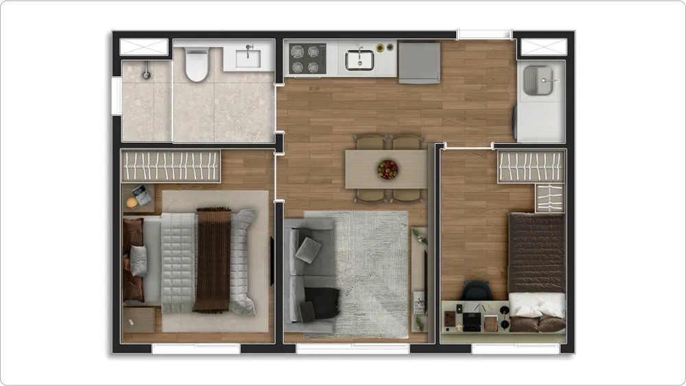 Apartamento, 2 quartos, 37 m² - Foto 14