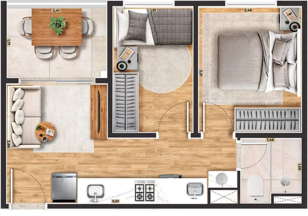 Apartamento, 2 quartos, 35 m² - Foto 11