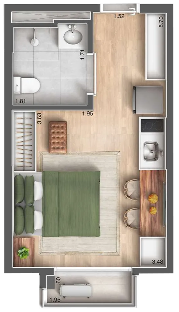Apartamento, 1 quarto, 35 m² - Foto 12