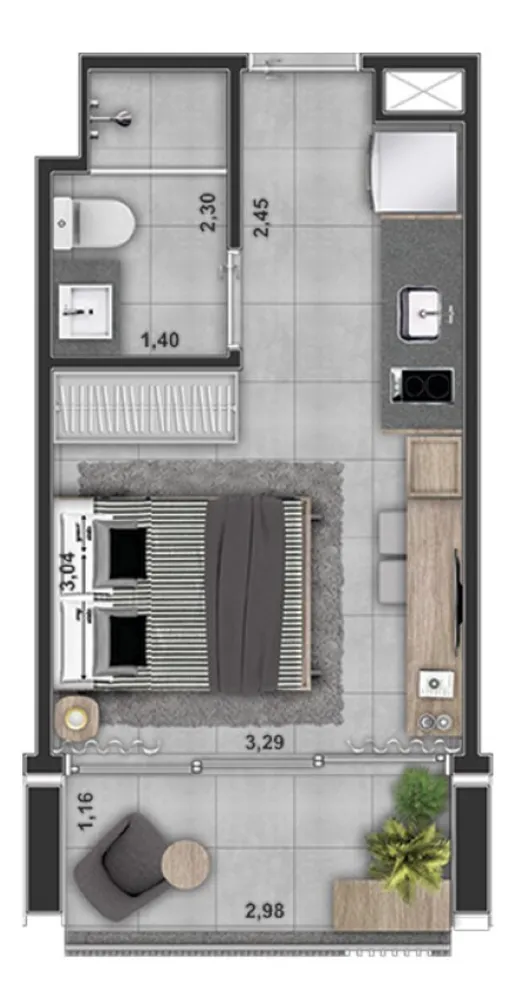 Apartamento, 1 quarto, 25 m² - Foto 9