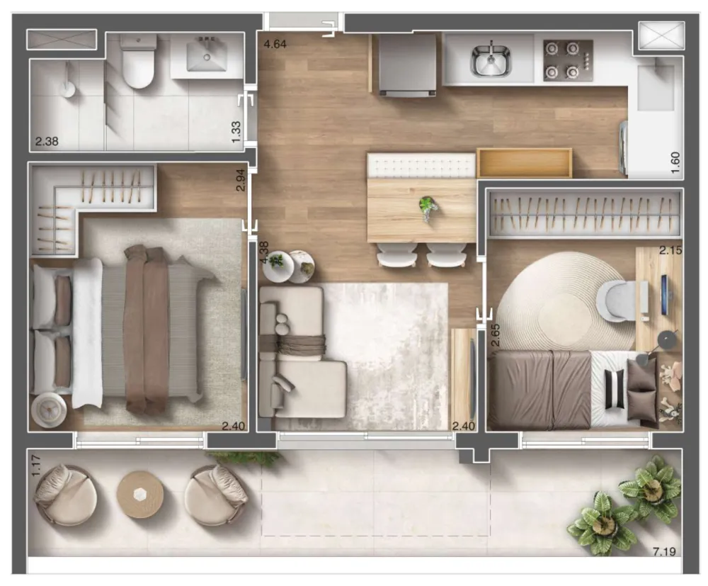 Apartamento, 2 quartos, 38 m² - Foto 10