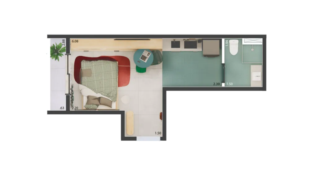 Apartamento, 1 quarto, 14 m² - Foto 14