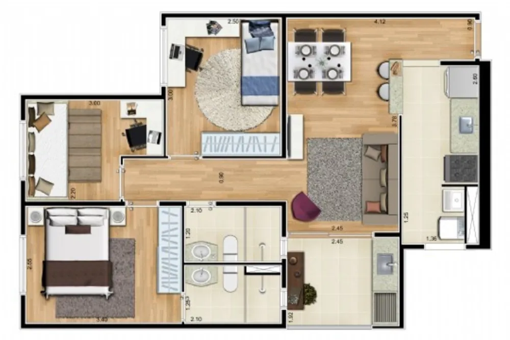 Apartamento, 3 quartos, 58 m² - Foto 8
