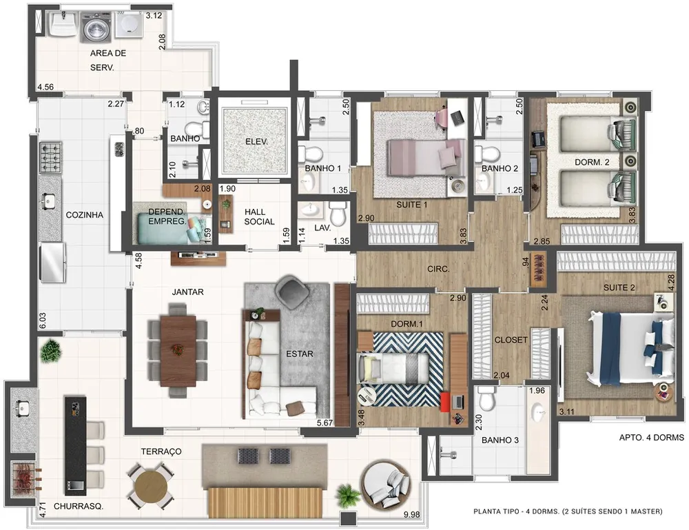 Apartamento, 4 quartos, 183 m² - Foto 11
