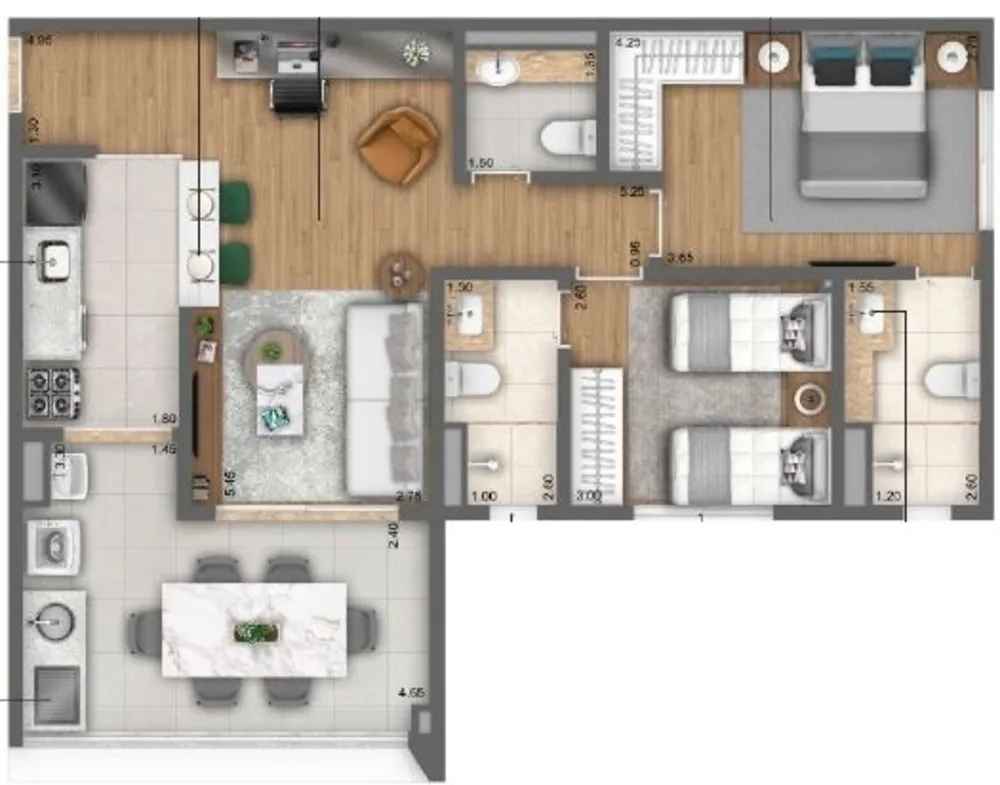 Apartamento, 3 quartos, 89 m² - Foto 2