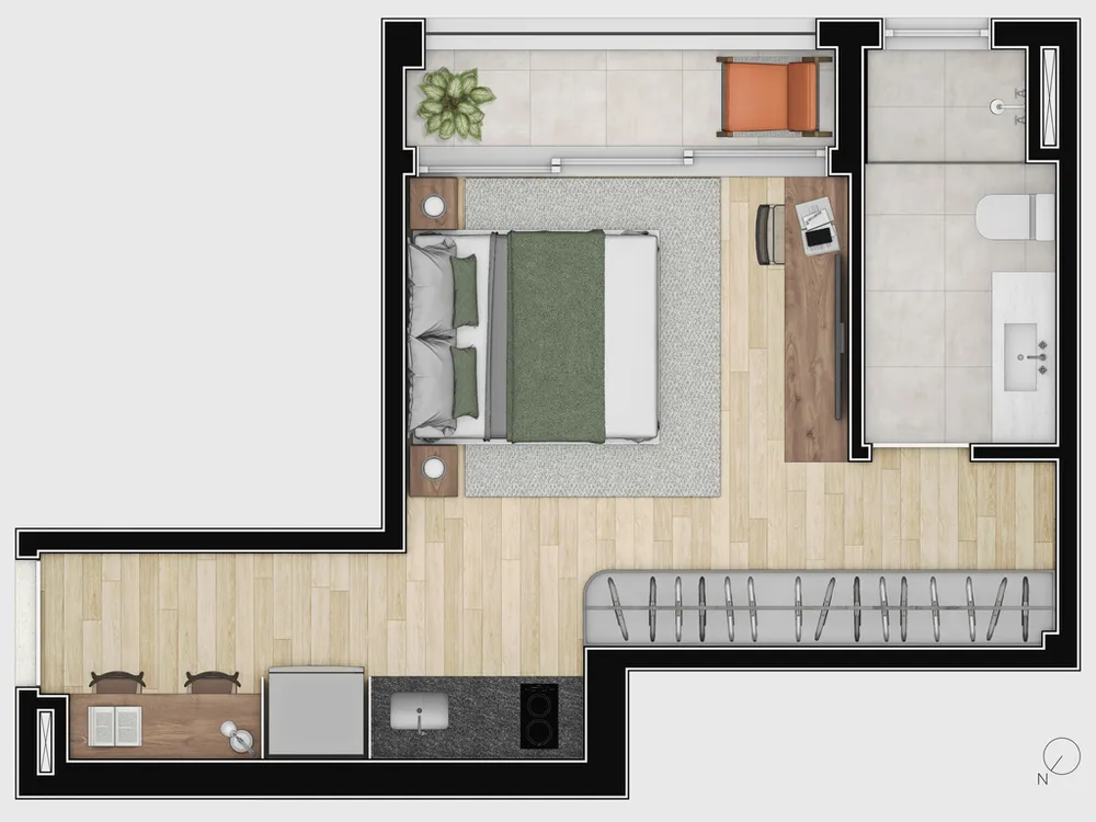 Apartamento, 1 quarto, 31 m² - Foto 4