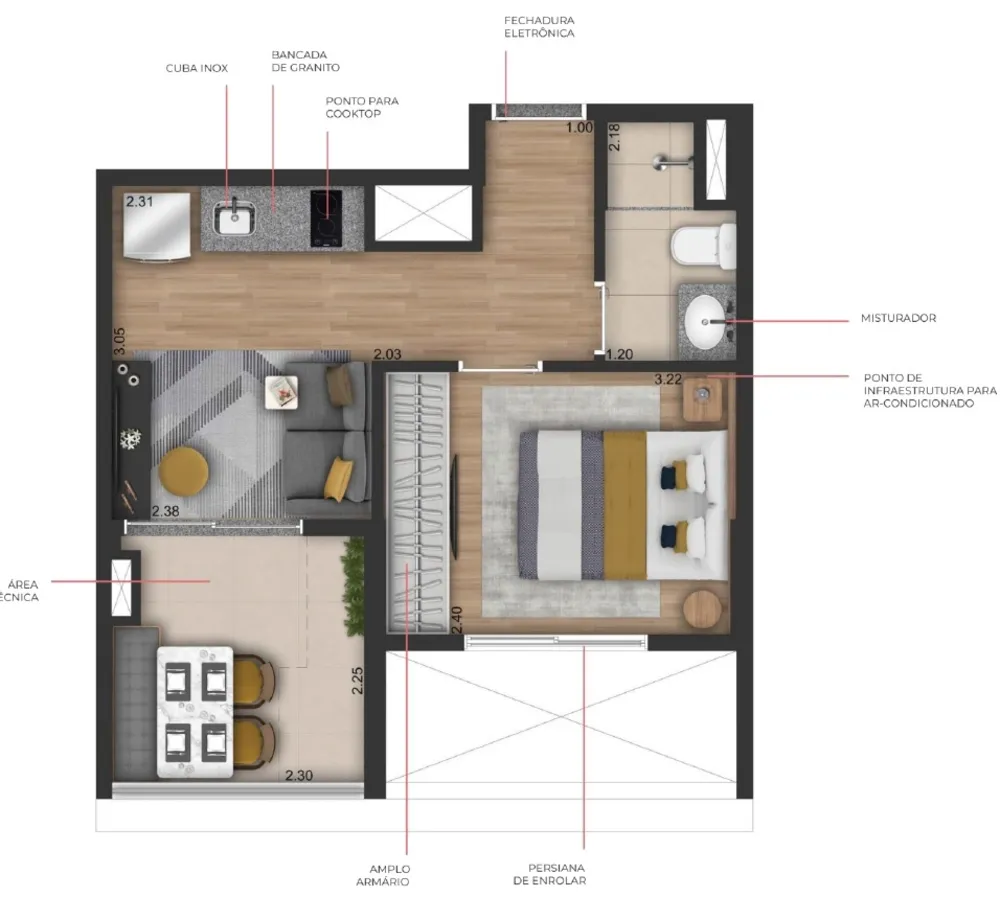 Apartamento, 1 quarto, 28 m² - Foto 8