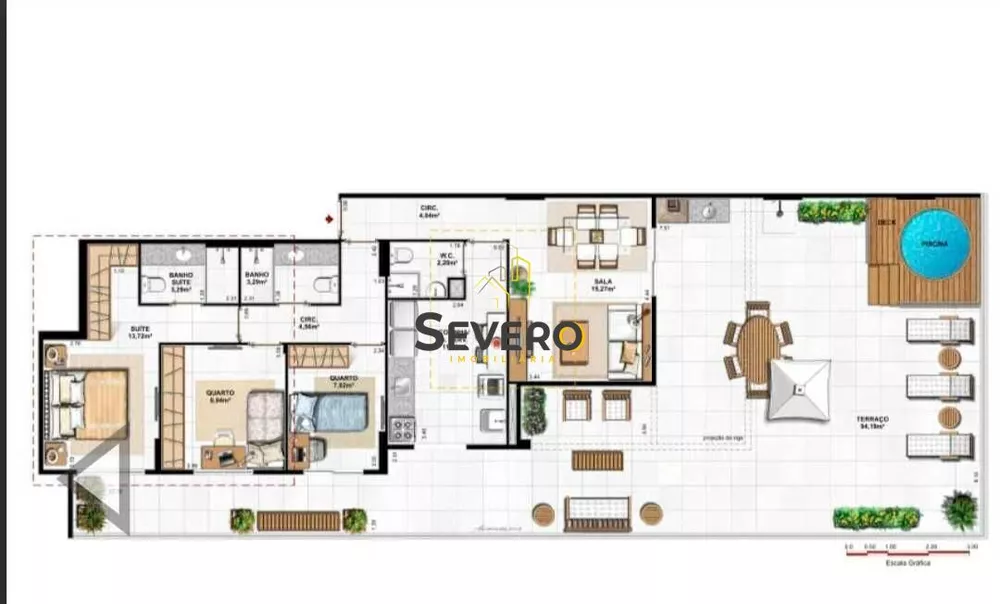 Cobertura, 3 quartos, 185 m² - Foto 2