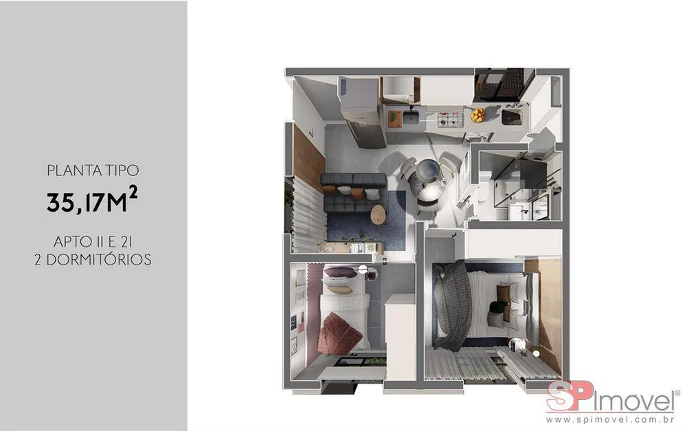 Apartamento, 2 quartos, 30 m² - Foto 4