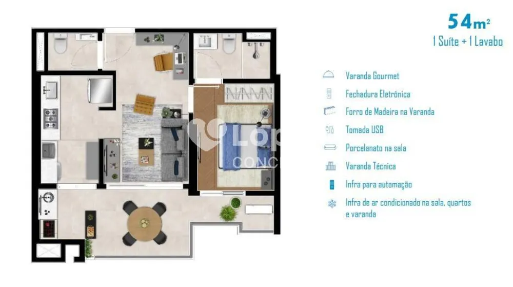 Apartamento, 1 quarto, 54 m² - Foto 16