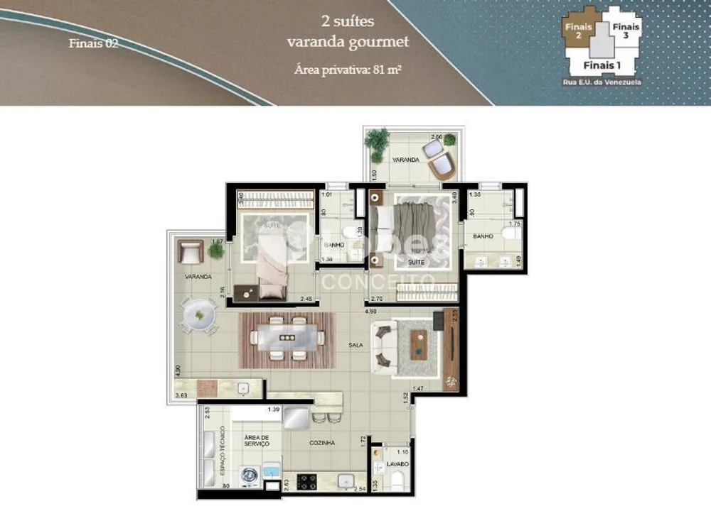 Apartamento, 2 quartos, 82 m² - Foto 2