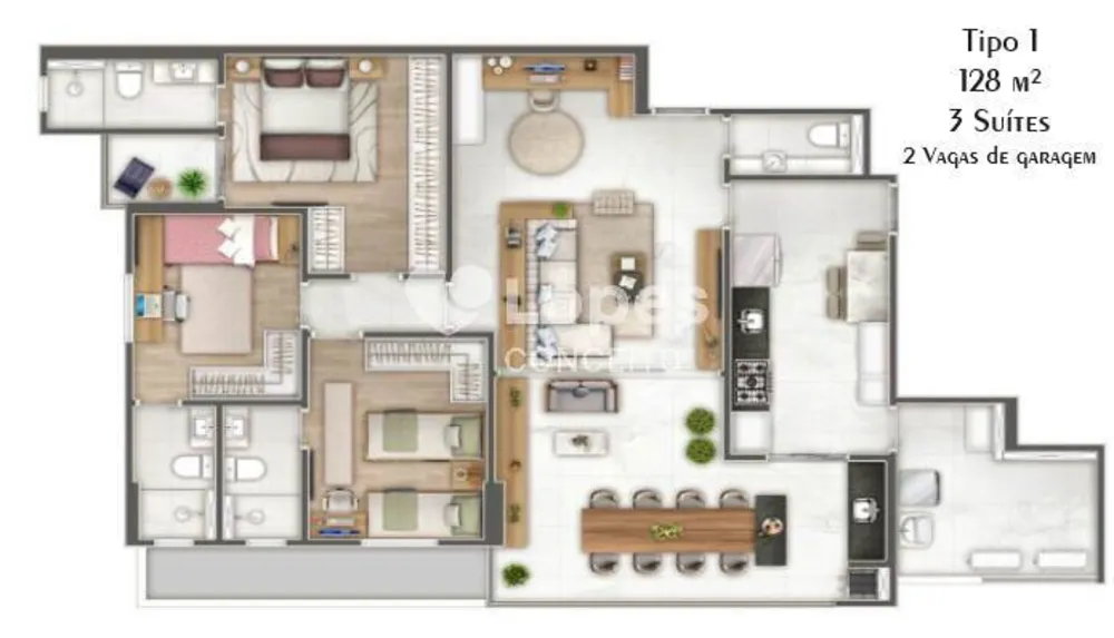 Apartamento, 3 quartos, 126 m² - Foto 4