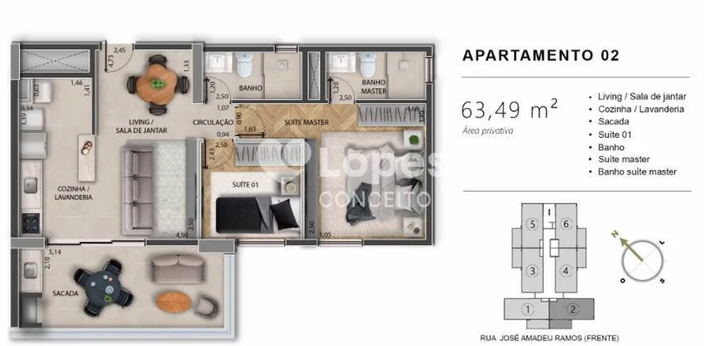 Apartamento, 2 quartos, 63 m² - Foto 2