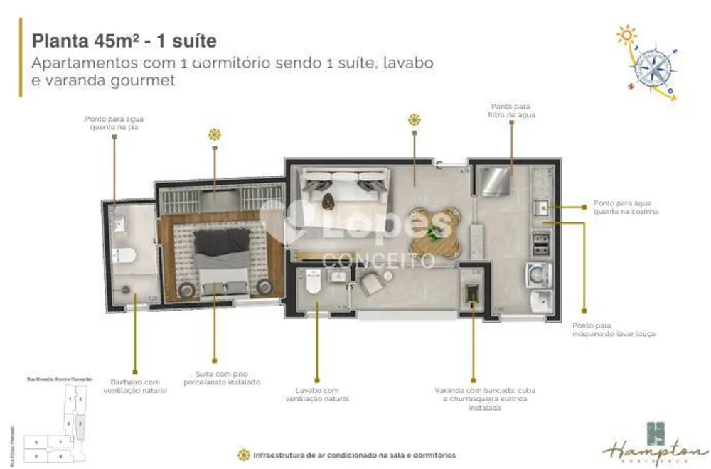 Apartamento, 1 quarto, 46 m² - Foto 10