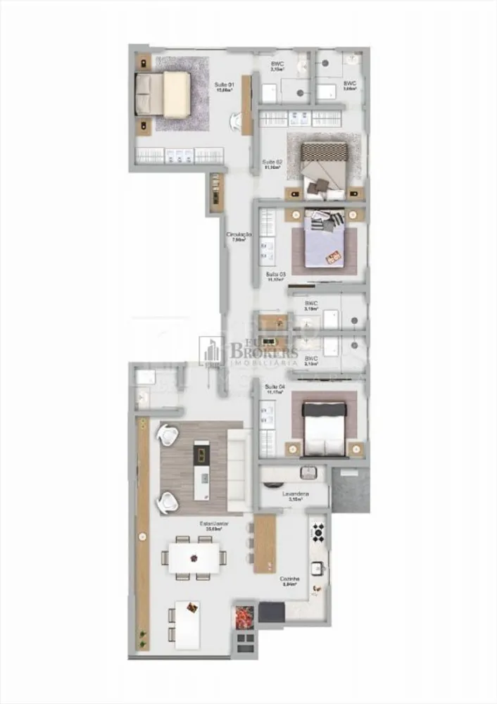 Apartamento, 4 quartos, 136 m² - Foto 3