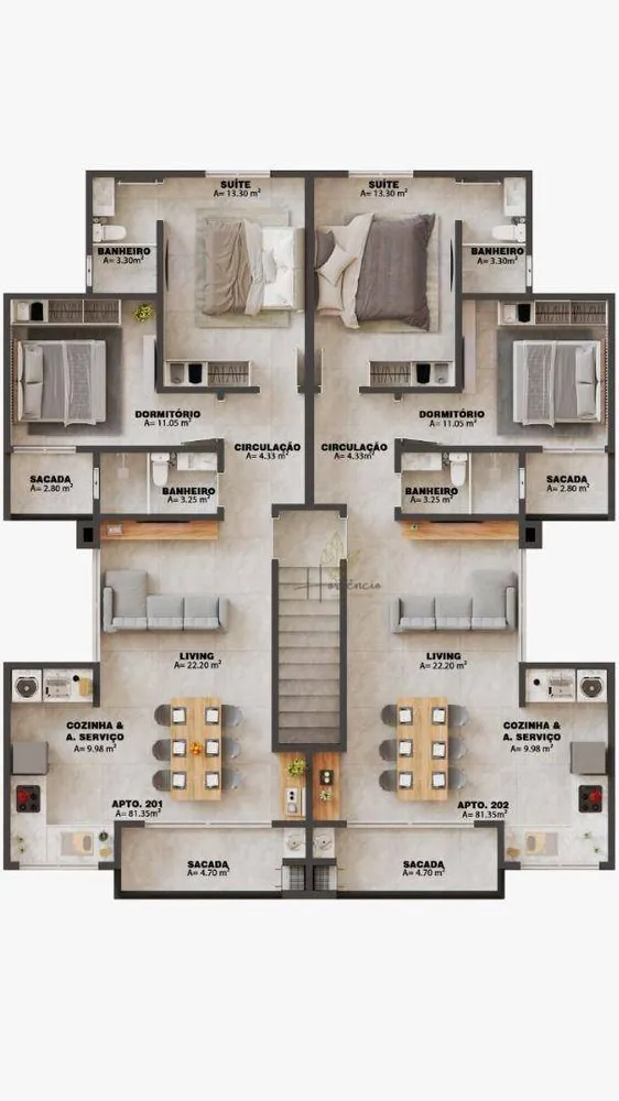Apartamento, 2 quartos, 78 m² - Foto 2