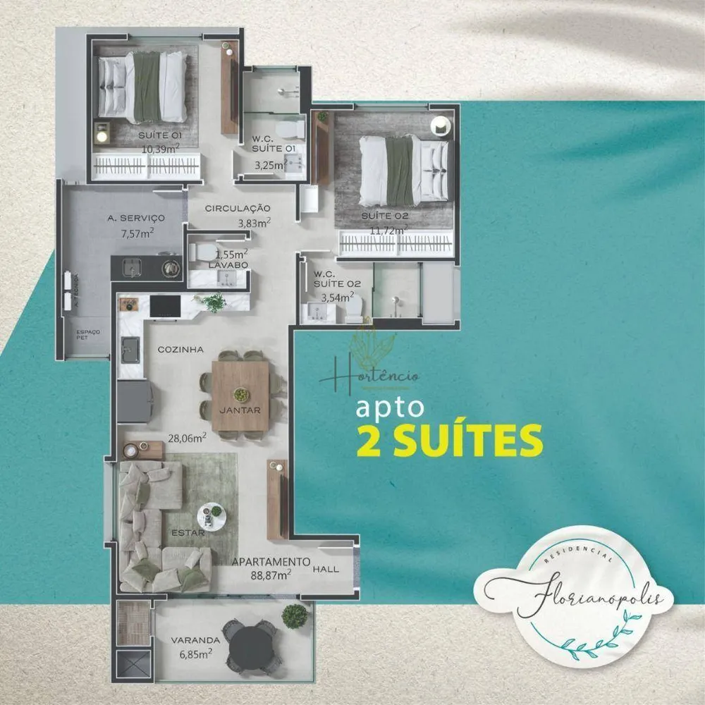 Apartamento, 2 quartos, 88 m² - Foto 3