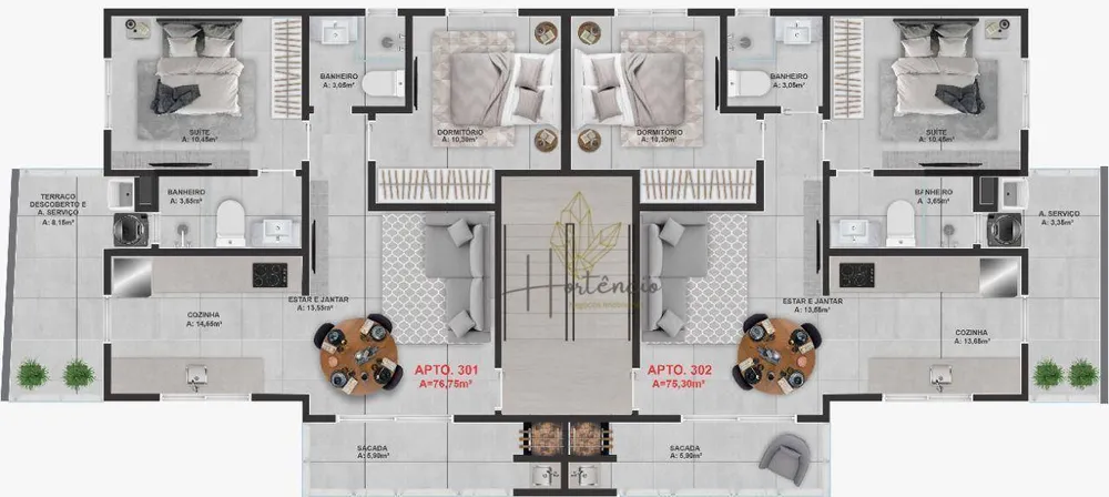 Apartamento, 2 quartos, 69 m² - Foto 3