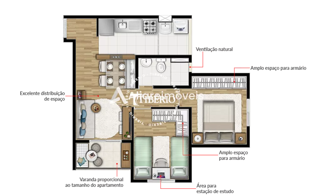 Apartamento à venda com 2 quartos, 45m² - Foto 2