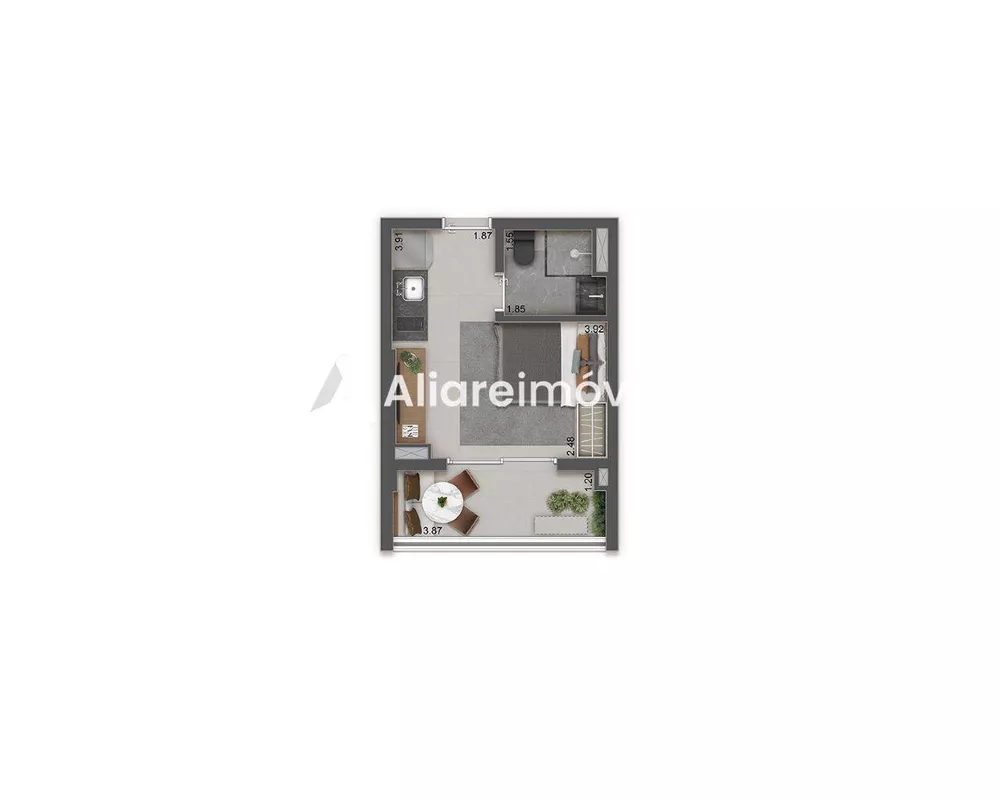 Apartamento à venda com 1 quarto, 24m² - Foto 2