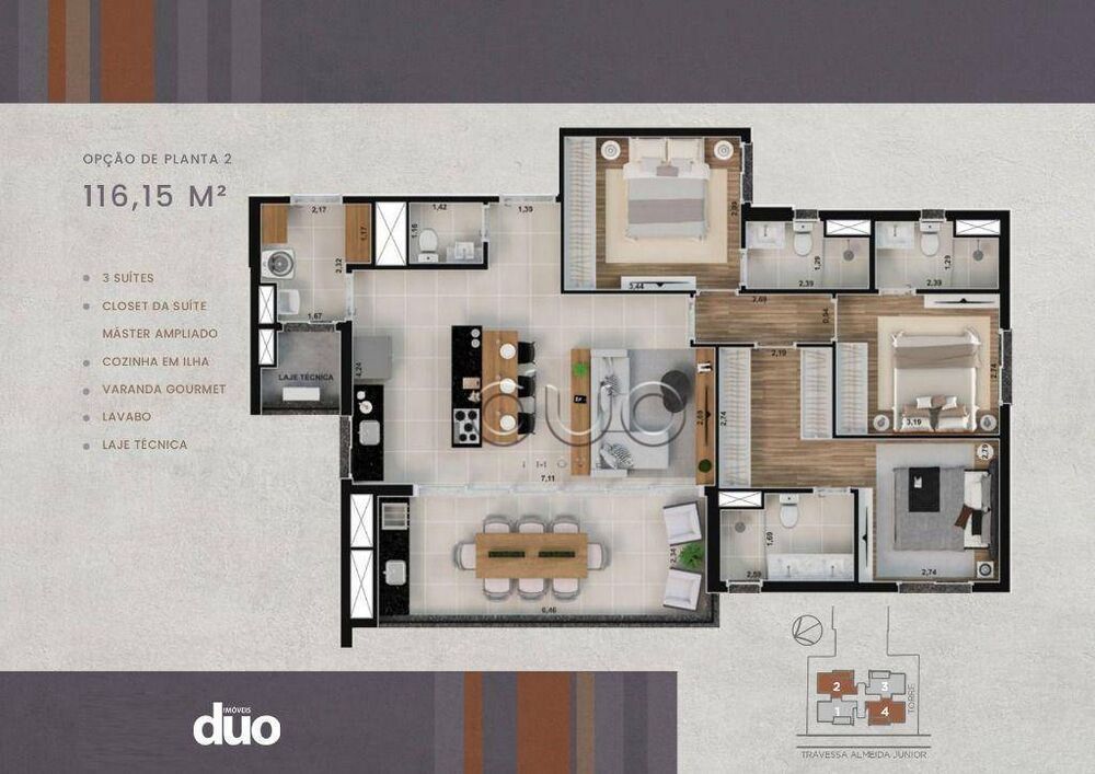 Apartamento à venda com 3 quartos, 116m² - Foto 6