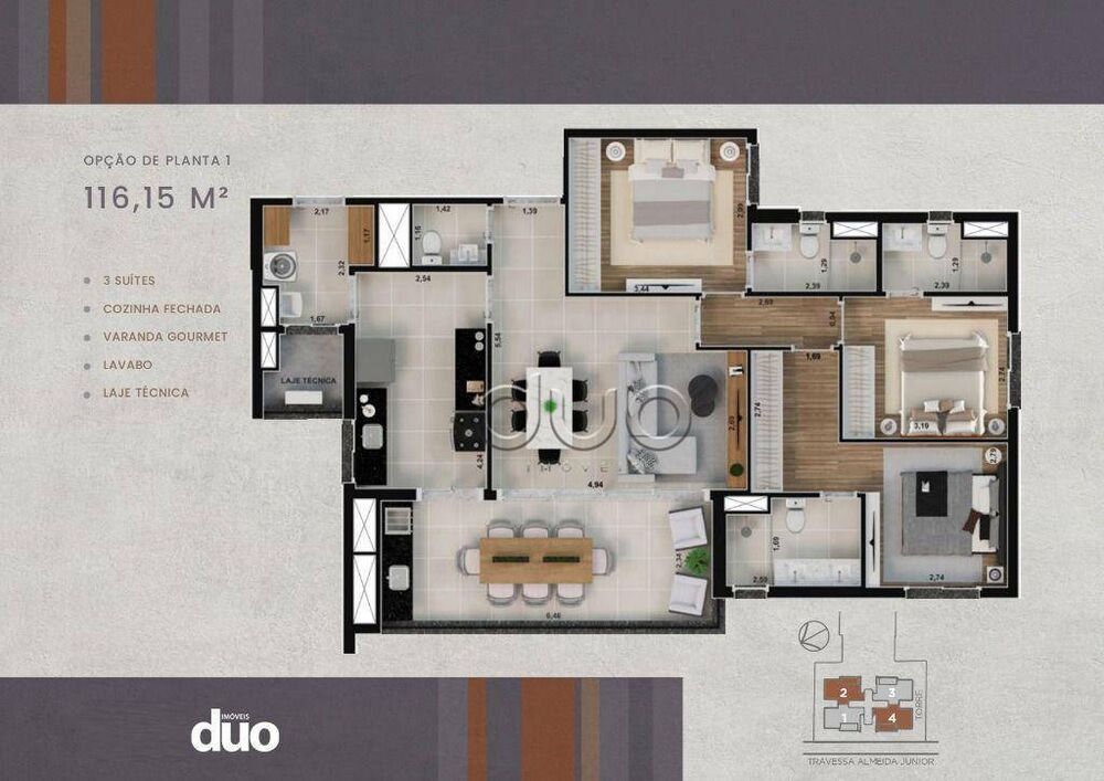 Apartamento à venda com 3 quartos, 116m² - Foto 5