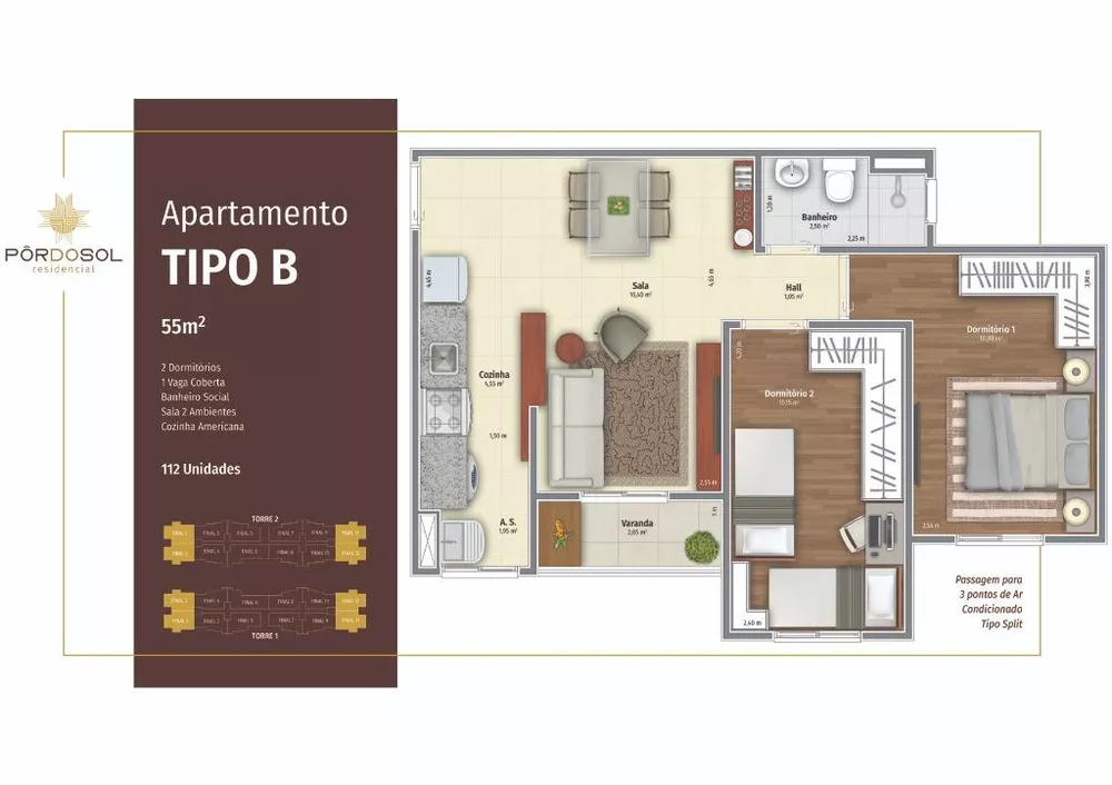 Apartamento, 2 quartos, 55 m² - Foto 7