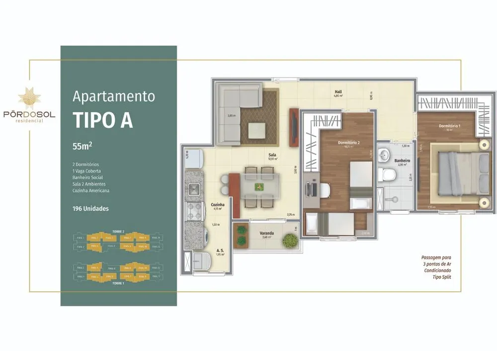 Apartamento, 2 quartos, 55 m² - Foto 14