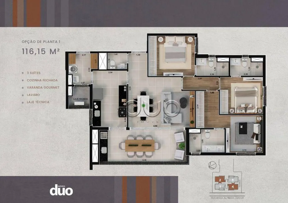 Apartamento, 3 quartos, 116 m² - Foto 10