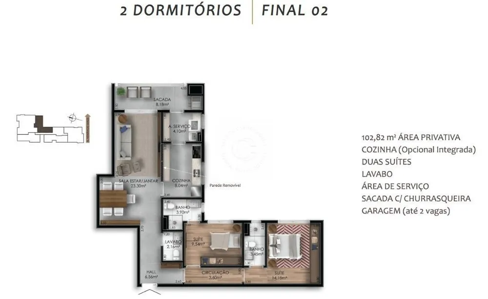 Apartamento, 2 quartos, 116 m² - Foto 2